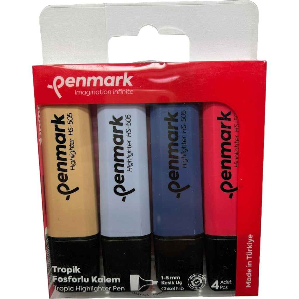 Penmark Fosforlu Kalem 4 Lü Asetat Karışık Renk Tropik 86831817113227 HS-505-4T 709704 Kalem & Yazı Gereçleri Fiyatı