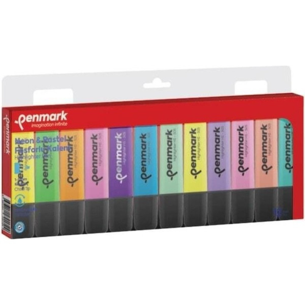 Penmark Fosforlu Kalem (Işaret Kalemi) 12 Li Set Karışık Renk 6 Pastel + 6 Neon HS50512PN Keçe Uçlu Kalem Fiyatı