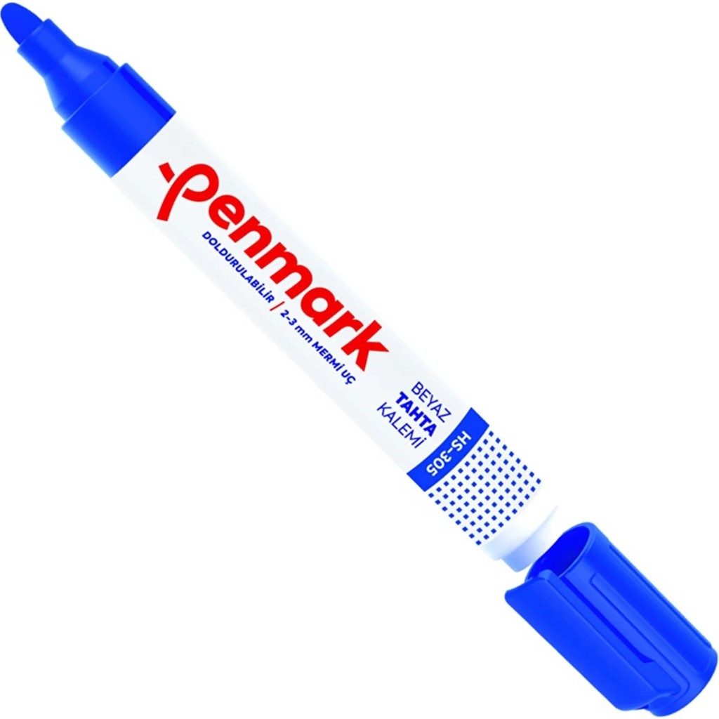 Penmark HS-305 Doldurulabilir Beyaz Tahta Kalemi 2-3 mm Yuvarlak Uç Mavi (5'li Paket) Kalem & Yazı Gereçleri Fiyatı