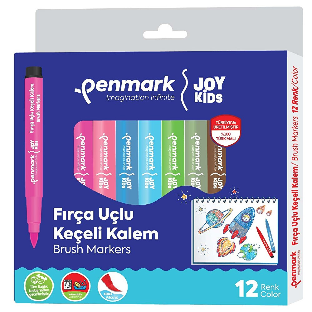 Penmark Süper Yıkanabilir Brush Uçlu Keçeli Kalem 12 Renk Keçe Uçlu Kalem Fiyatı