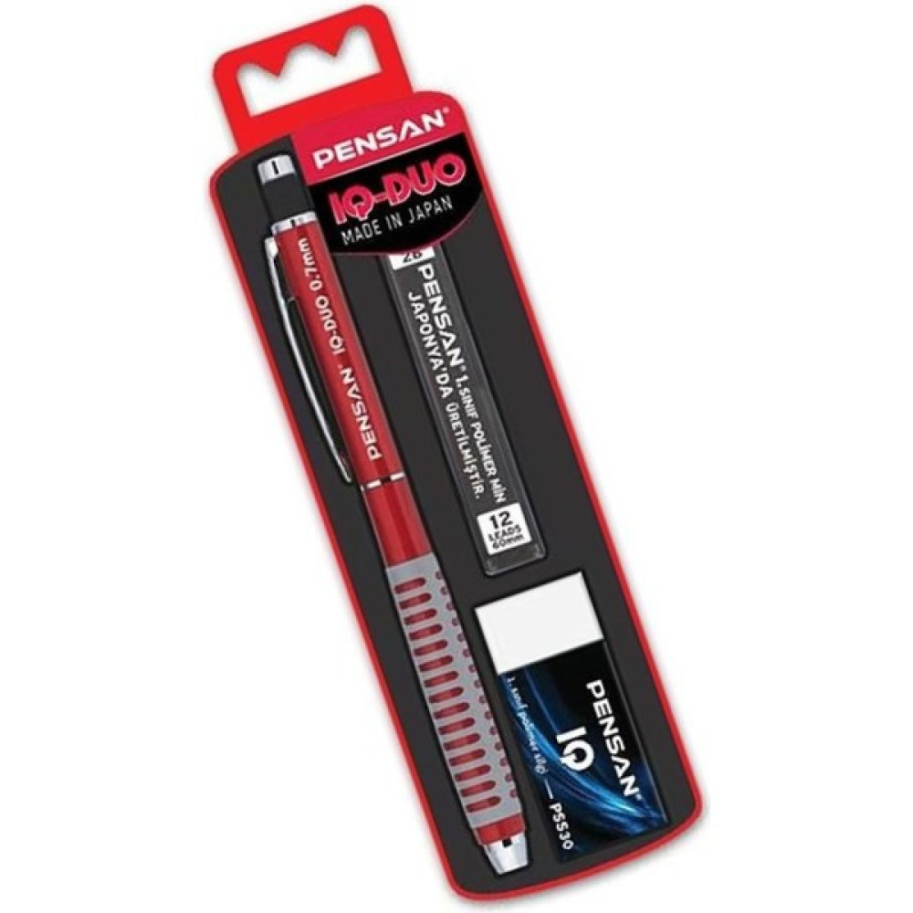 Pensan Iq-Duo 0.7 Uçlu Kalem Seti 1 Paket Pensan Iq Duo Versatil Kalem Seti Silgi ve Uç Hediyeli Metal Mekanizmalı - Mor Mekanik Kurşun (Versatil) Kalem Fiyatı