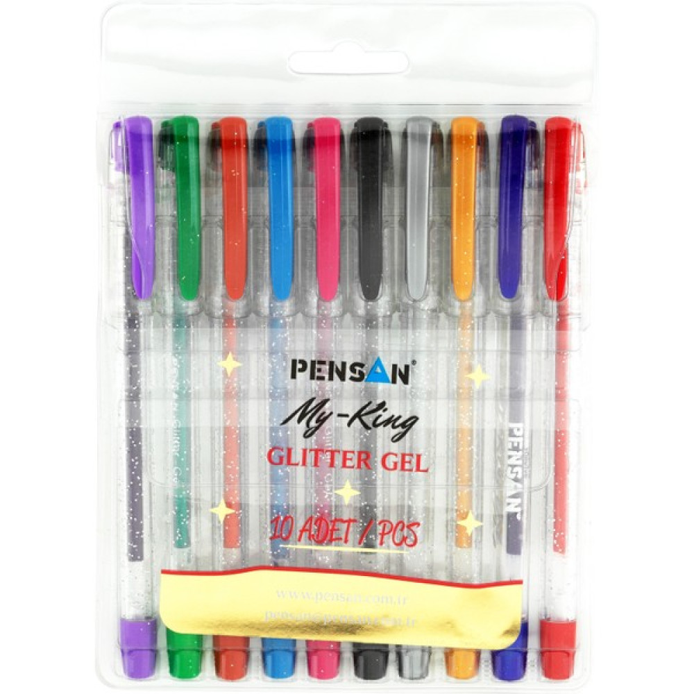 Pensan Jel Kalem My-King Simli 10 Lu 2227 - 10'LU Jel Mürekkepli (Roller) Kalem Fiyatı