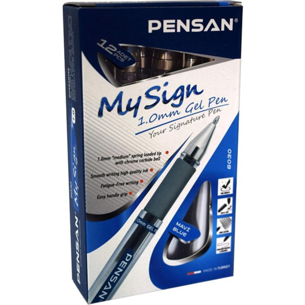 Pensan My Sign 1.0 Jel Mürekkepli Imza Kalemi 12'li (1 Kutu) - Mavi Jel Mürekkepli (Roller) Kalem Fiyatı