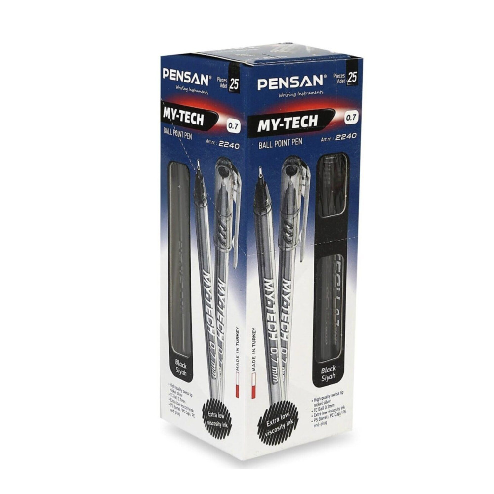 Pensan My-tech 0.7 Kalem- 25li Paket Siyah Tükenmez Kalem Fiyatı