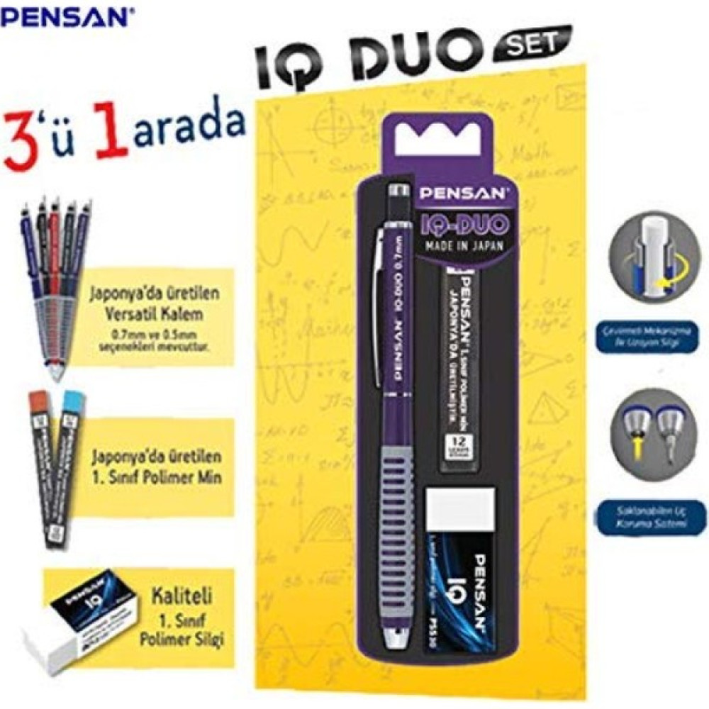 Pensan Versatil 0.5 Iq Duo Silgi+Min Set Renk 4008 - Mor Mekanik Kurşun (Versatil) Kalem Fiyatı
