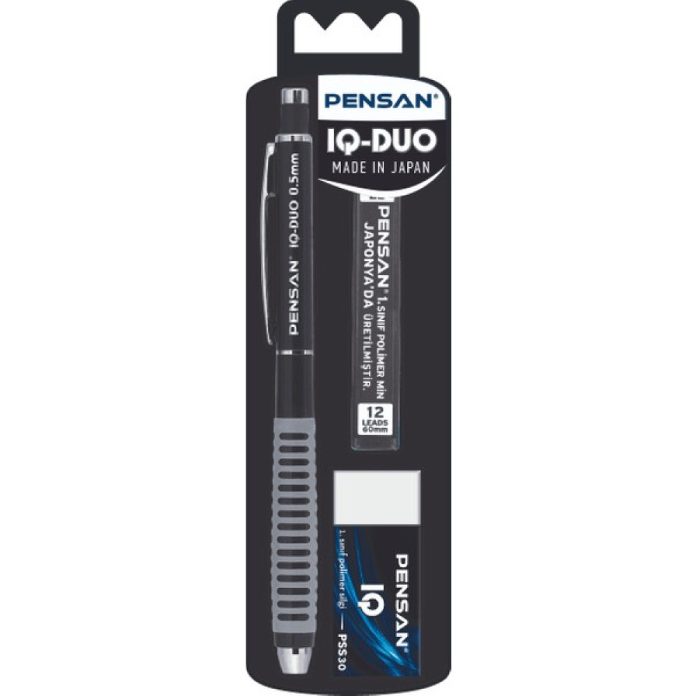 Pensan Versatil 0.5 Iq Duo Silgi+Min Set Renk 4008 - Siyah Mekanik Kurşun (Versatil) Kalem Fiyatı