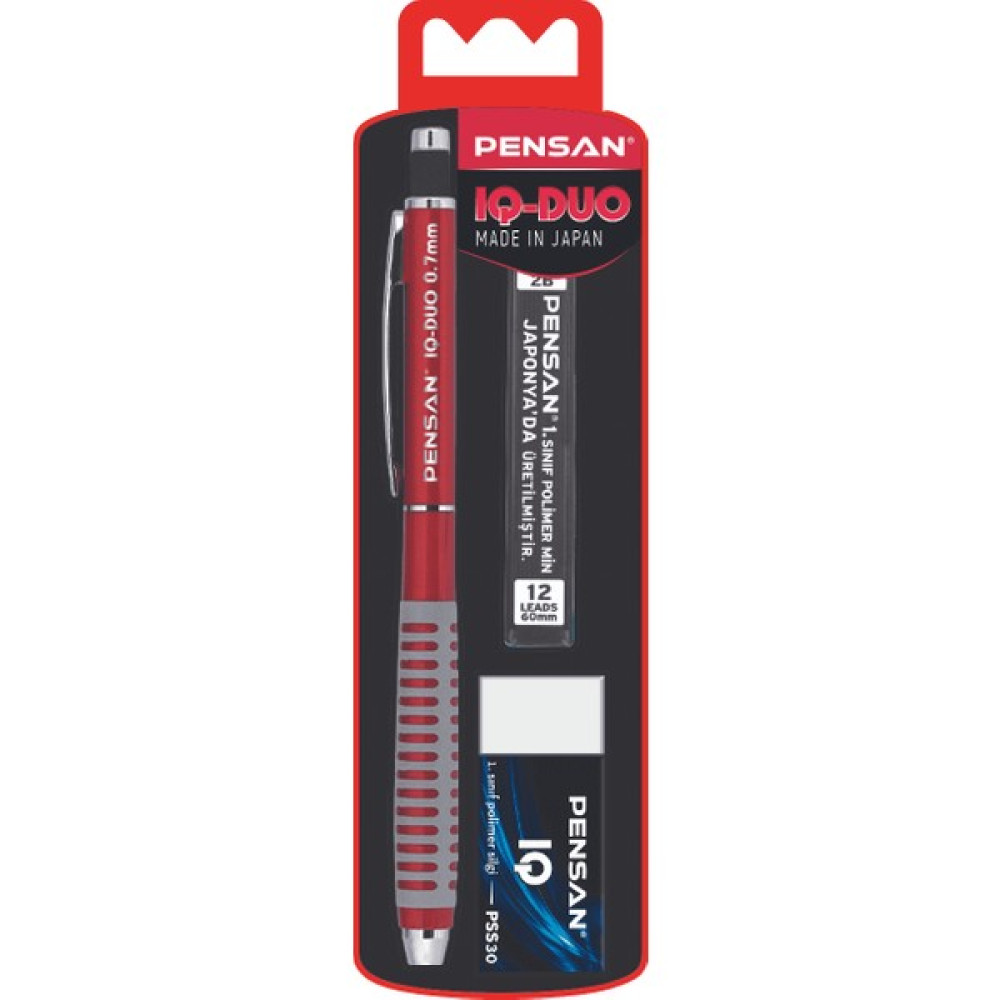 Pensan Versatil 0.7 Iq Duo Silgi+Min Set 4008 - Kırmızı Mekanik Kurşun (Versatil) Kalem Fiyatı