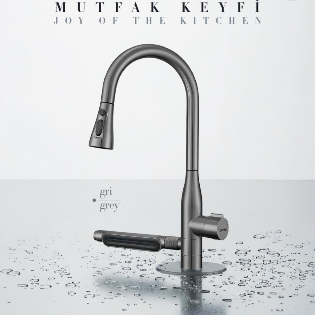 Penta Multi Içme Suyu Spiralli Gun Grey Eviye Bataryası 1335GG - Gri Diğer Fiyatı