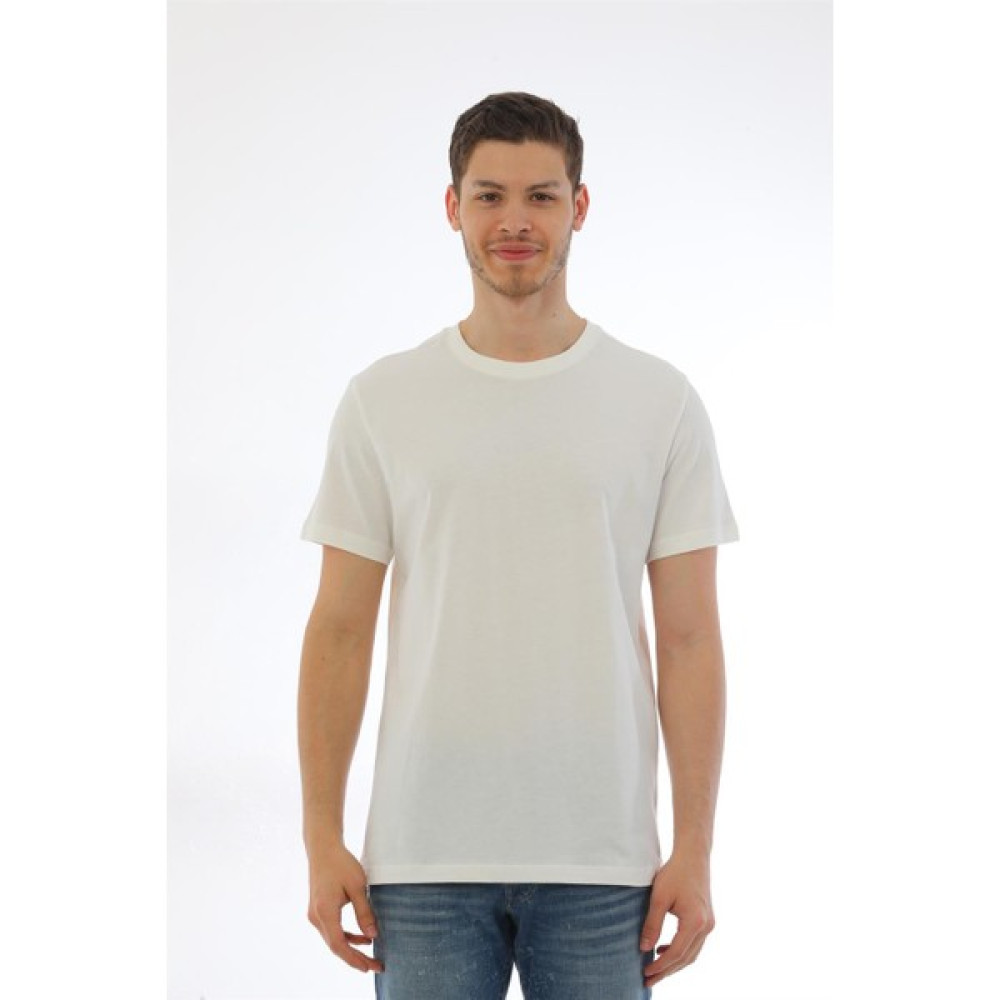 Penye Bizden Erkek Basic Regular Fit %100 Pamuk Bisiklet Yaka T-Shirt-Krem Erkek T-shirt Fiyatı