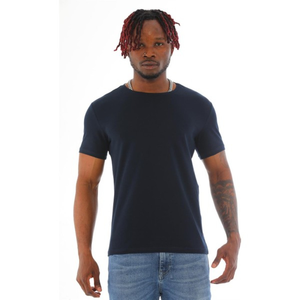 Penye Bizden Erkek Slim Fit Pamuk Likra Basic Kısa Kol T-Shirt-Lacivert Erkek T-shirt Fiyatı