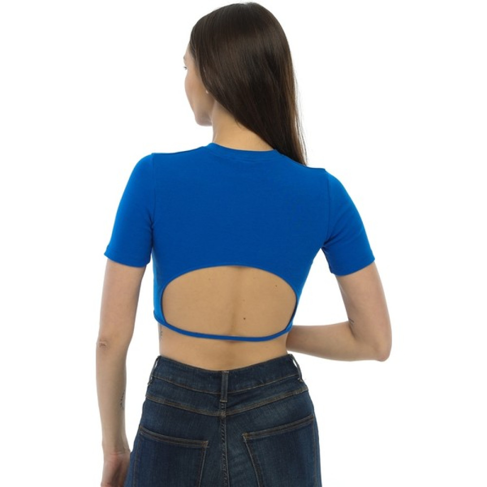 Penye Bizden Kadın Sırtı Açık Crop-Saks Bayan T-shirt Fiyatı