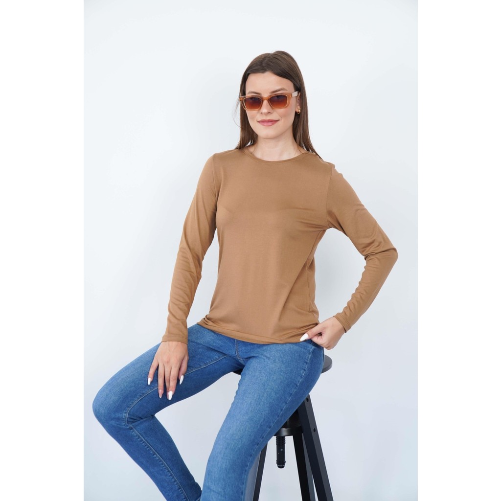Penye Bizden Kadın Viskon Tişört -Tarçın Bayan T-shirt Fiyatı