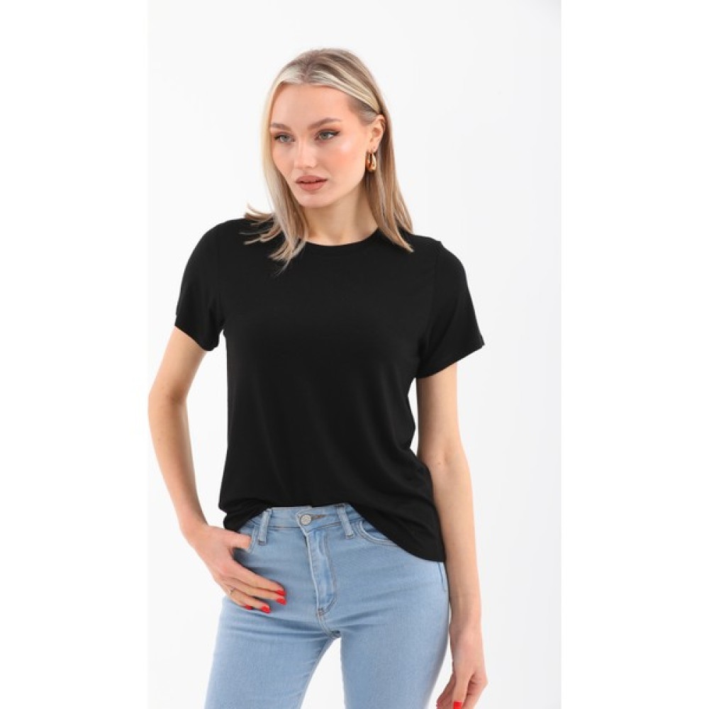 penyebizden Viskon Dökümlü Tişört-Siyah Bayan T-shirt Fiyatı