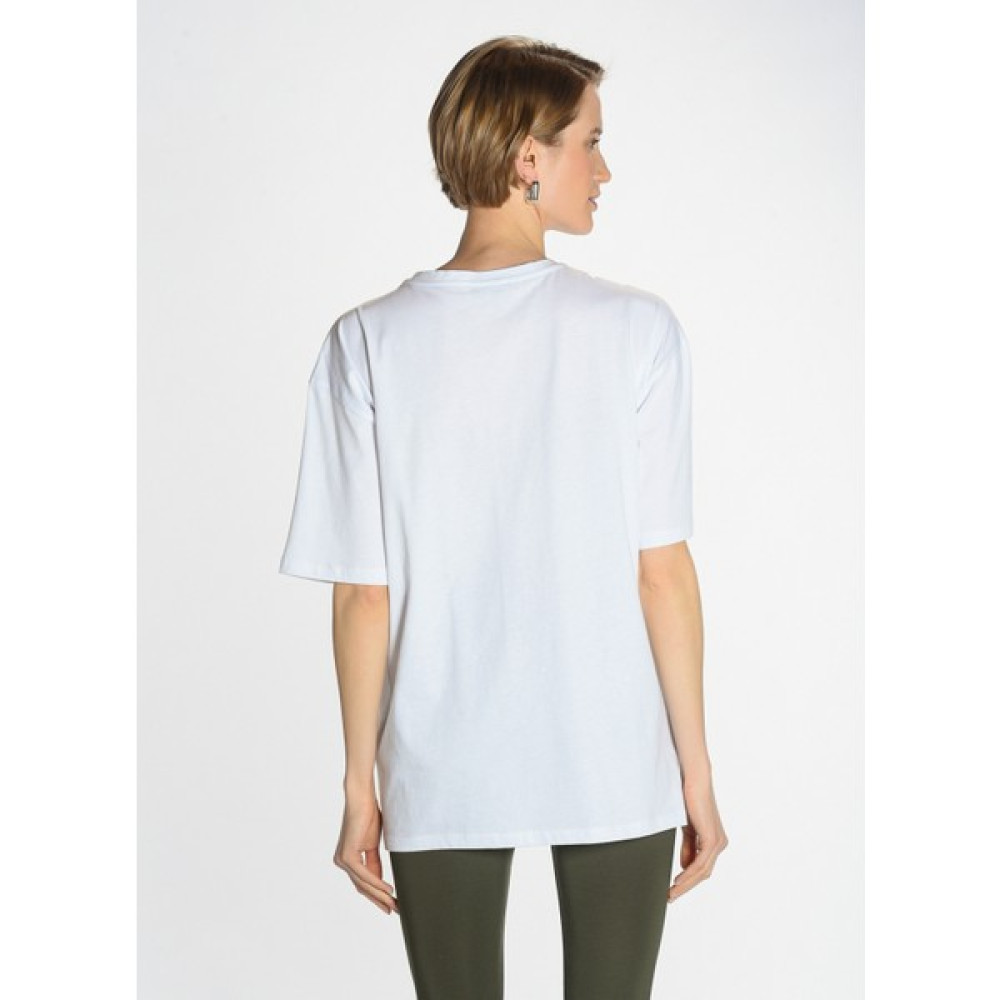 People By Fabrika Beyaz Kadın T-Shirt PFKSS22TS0051 Bayan T-shirt Fiyatı