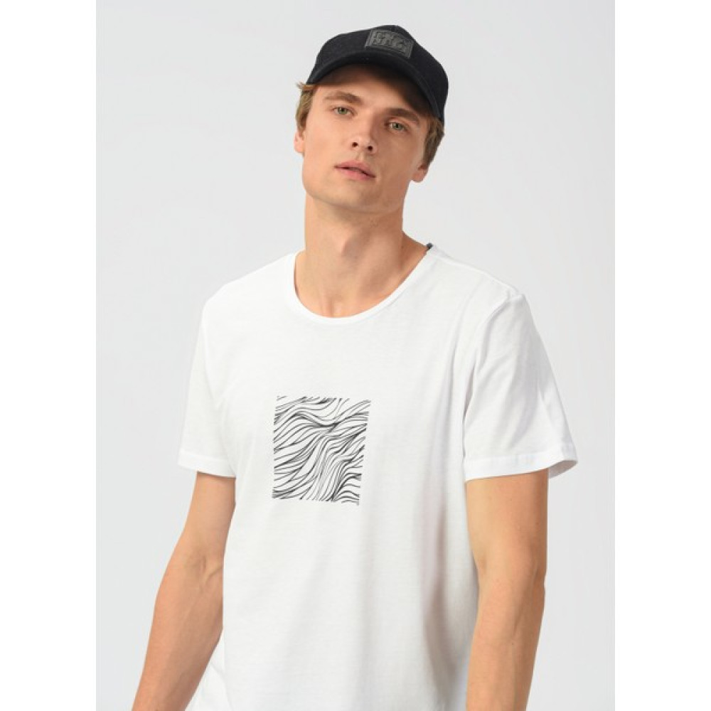 People By Fabrika Bisiklet Yaka Baskılı Beyaz Erkek T-Shirt Confused Erkek T-shirt Fiyatı
