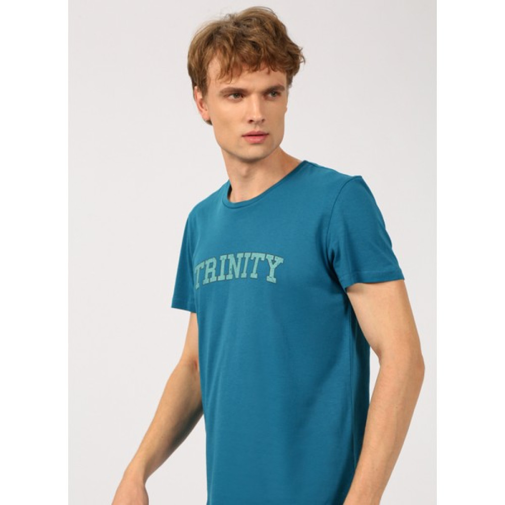 People By Fabrika Bisiklet Yaka Baskılı Petrol Erkek T-Shirt Trinitry1 Erkek T-shirt Fiyatı