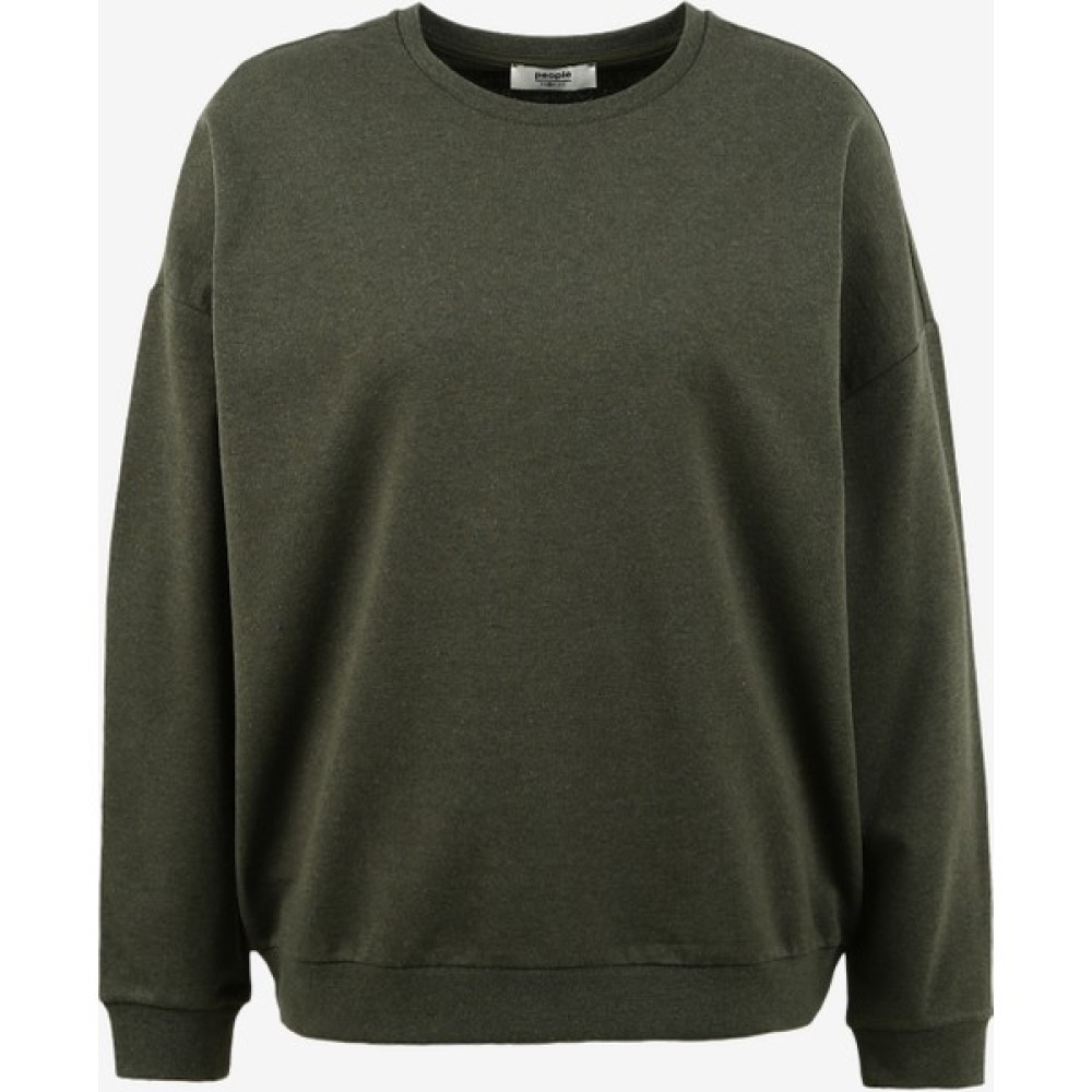 People By Fabrika Bisiklet Yaka Düz Haki Kadın Sweatshırt FW23-AW22-21K-SV3009-2 Bayan Sweatshirt Fiyatı