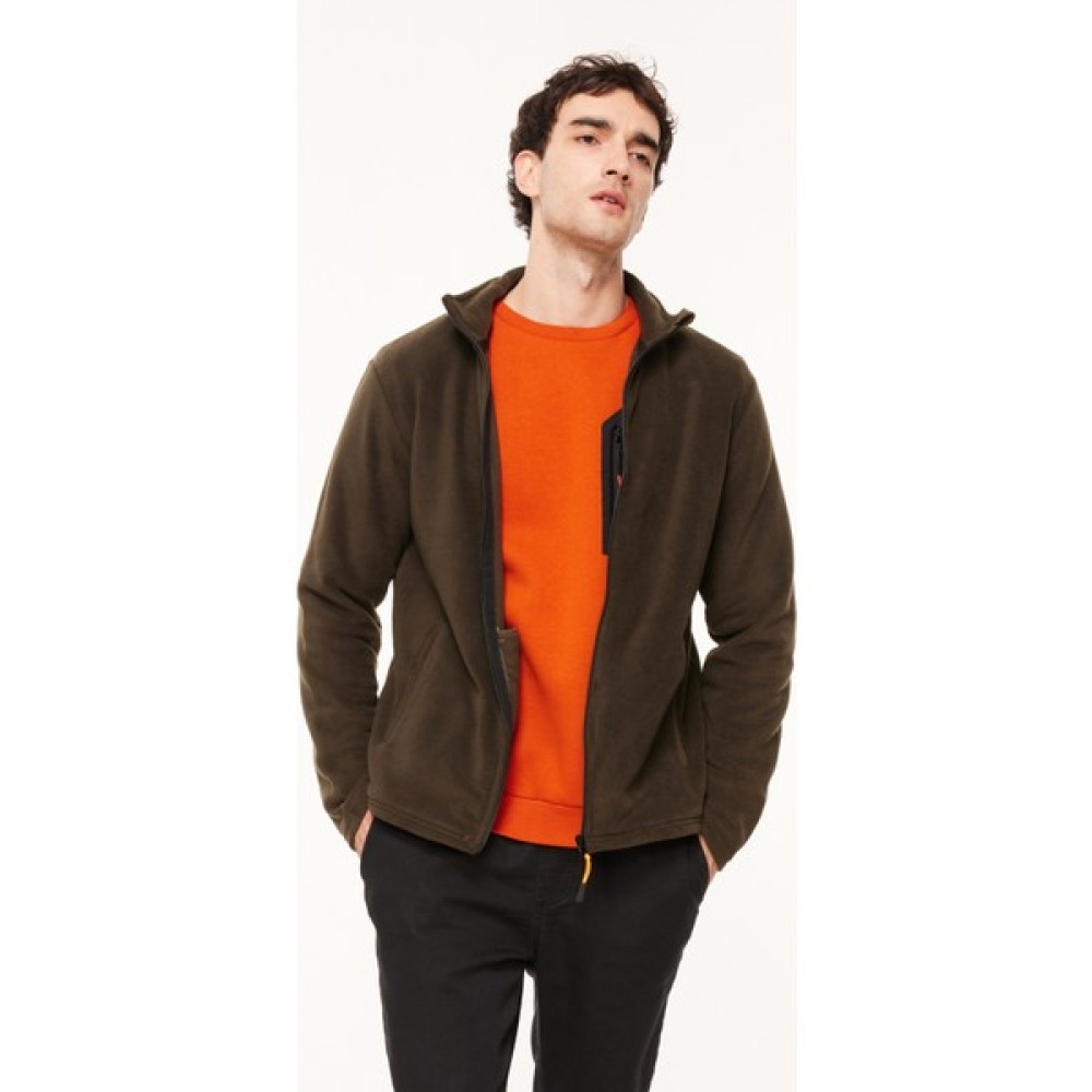 People By Fabrika Fermuarlı Yaka Düz Haki Erkek Sweatmont PBF23WM-SWTFPL Erkek Mont Fiyatı