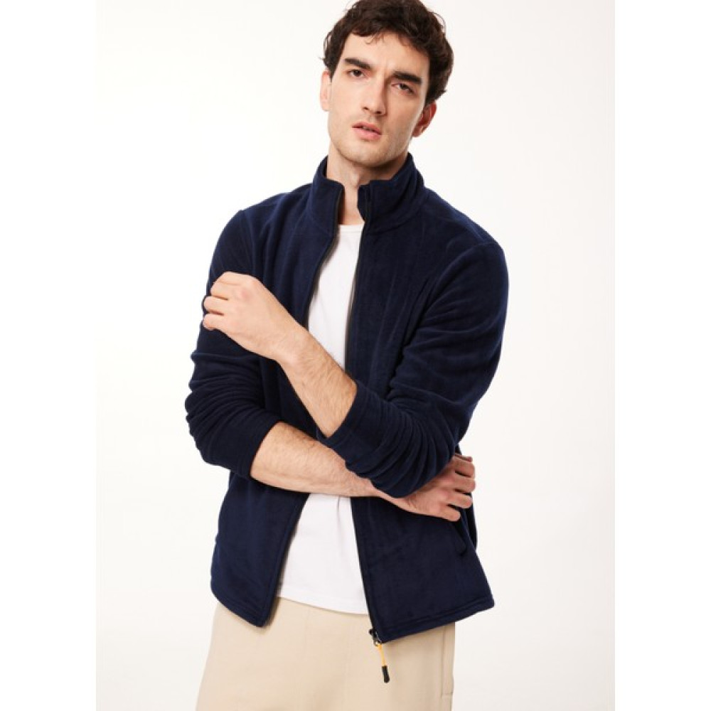 People By Fabrika Fermuarlı Yaka Düz Koyu Lacivert Erkek Sweatmont PBF23WM-SWTFPL Erkek Mont Fiyatı