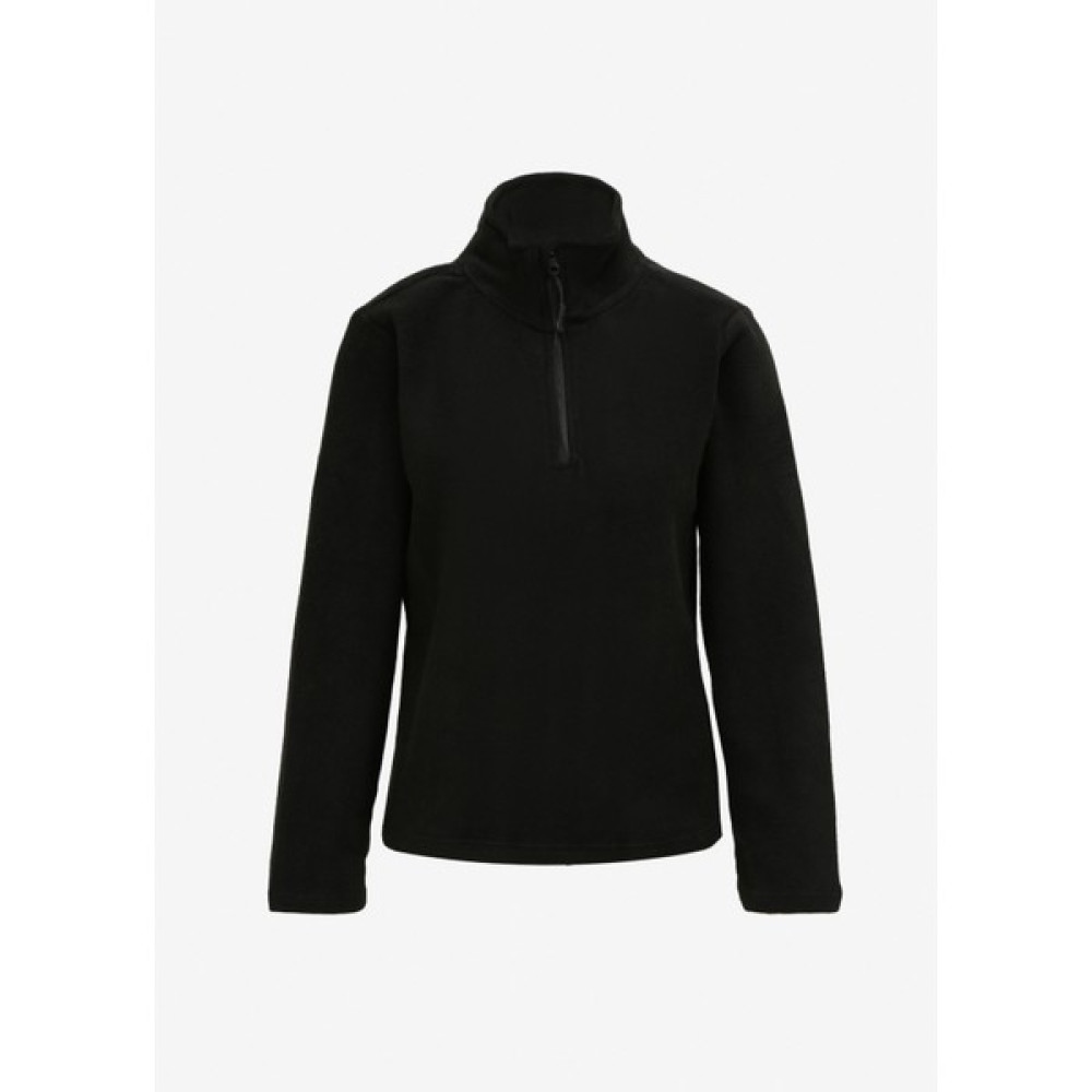 People By Fabrika Fermuarlı Yaka Düz Siyah Kadın Sweatshırt FW23-POLAR-01 Bayan Sweatshirt Fiyatı
