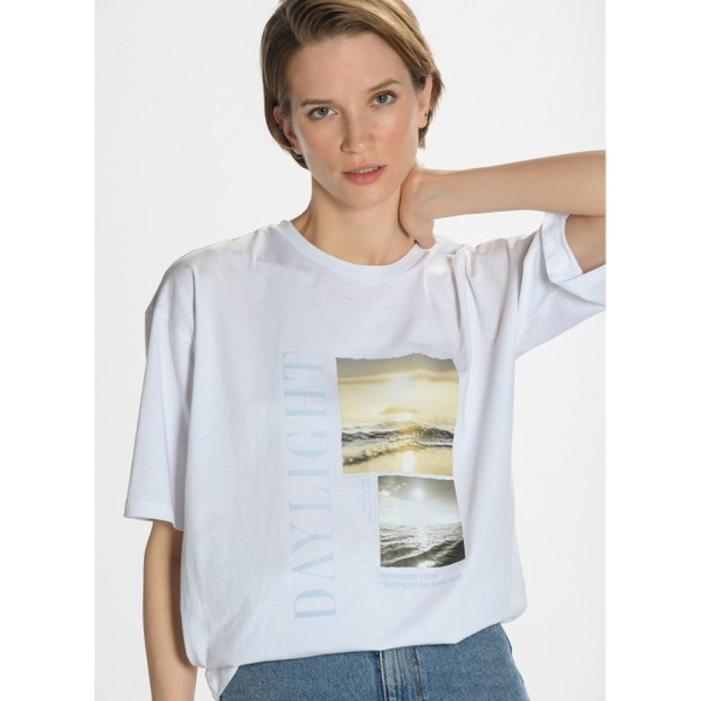 People By Fabrika T-Shirt, M, Beyaz Bayan T-shirt Fiyatı