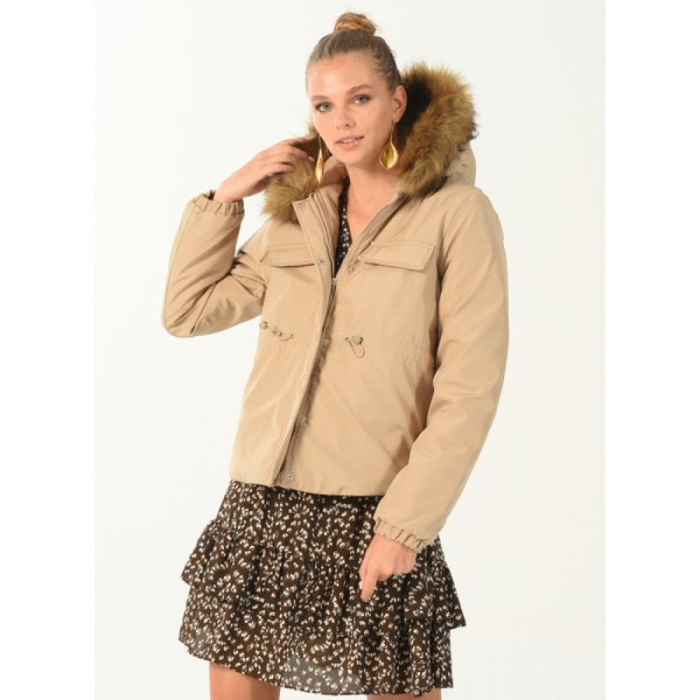 People By Fabrika Vizon Kadın Şişme Mont Parka2 Bayan Mont Fiyatı