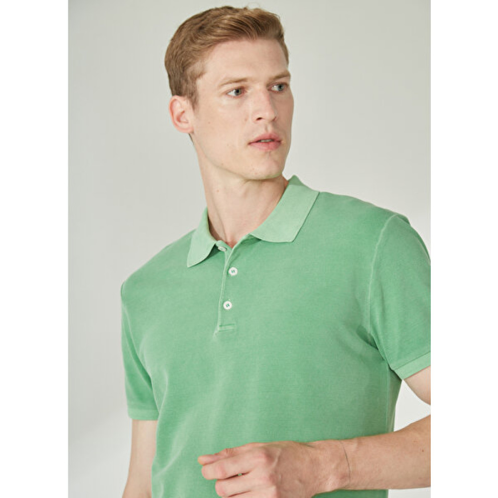 People By Fabrika Yıkamalı Mint Erkek Polo T-Shirt ALI23 Erkek T-shirt Fiyatı