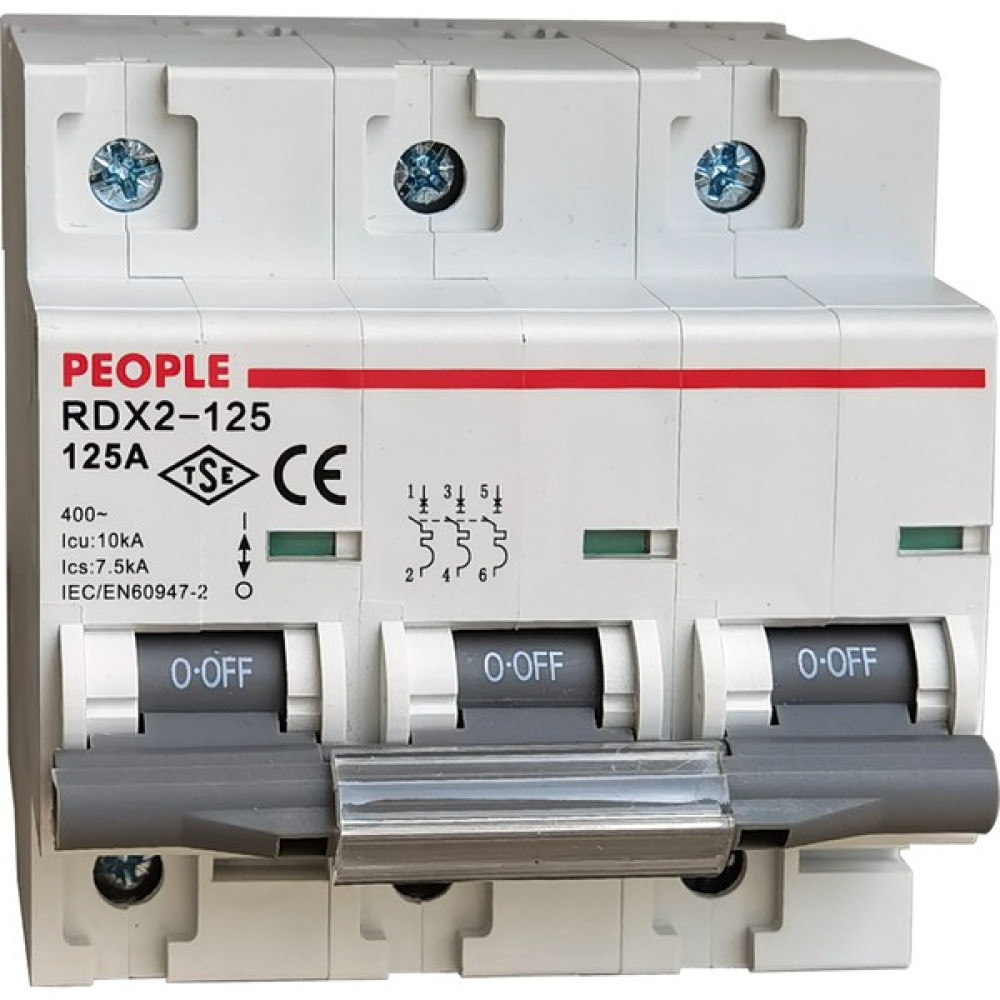 People Electric RDX2-125 3 Faz 125A 10KA Otomat Sigorta - 125 A Oto Boyaları Fiyatı