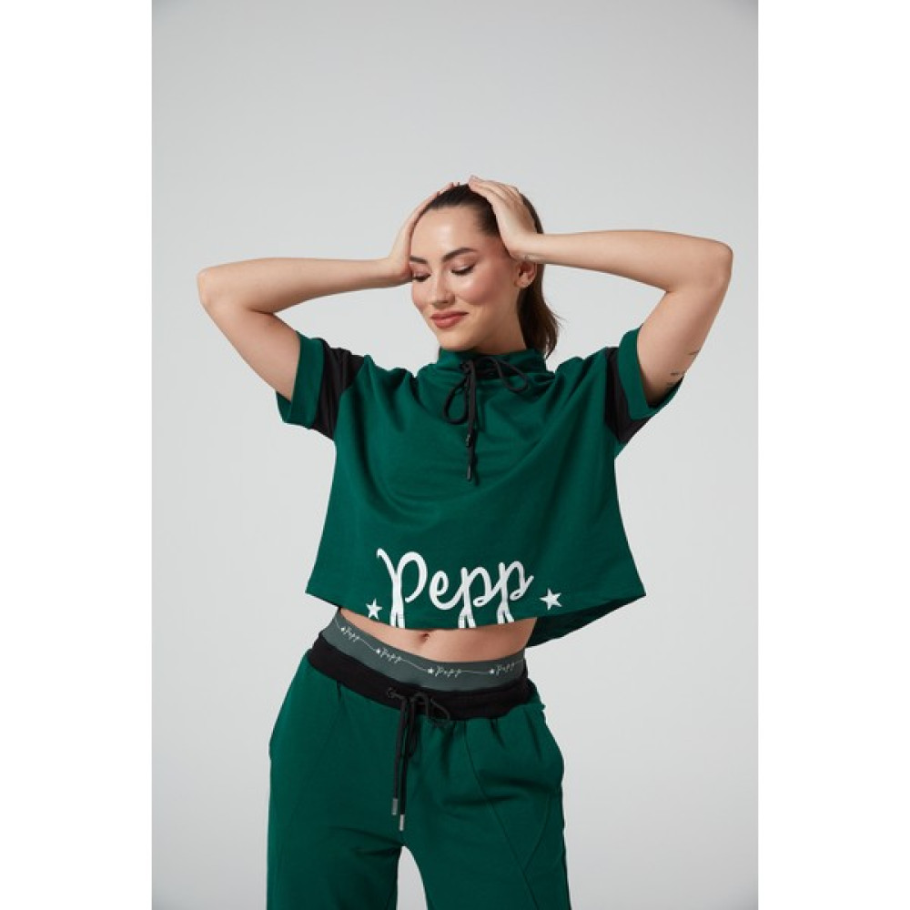Pepp Jeans Yeşil Kadın Kısa Kollu Üst Eşofman Kadın Eşofman Fiyatı