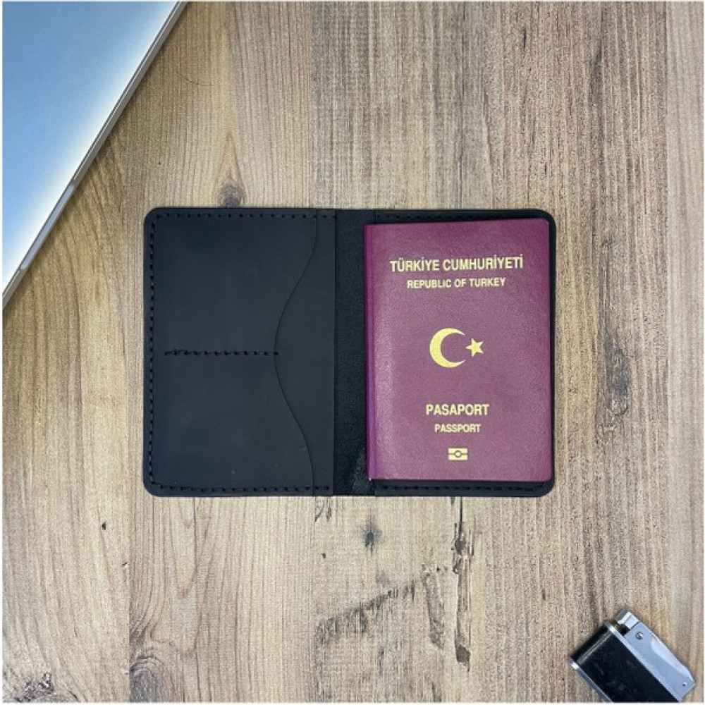 Pera Deri Deri El Yapımı Seyahat Cüzdanı - Pasaport Kılıfı - Siyah Erkek Cüzdan Fiyatı