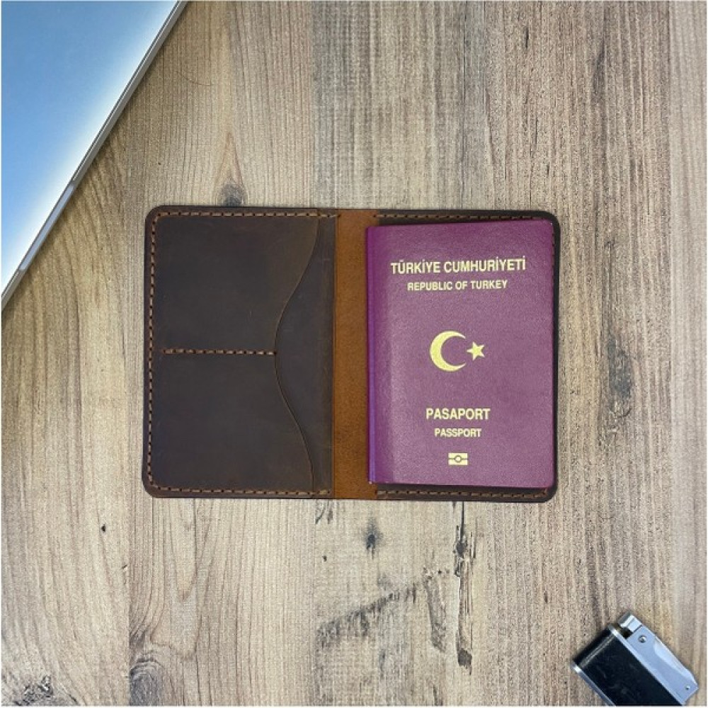 Pera Deri Deri El Yapımı Seyahat Cüzdanı - Pasaport Kılıfı - Taba Erkek Cüzdan Fiyatı