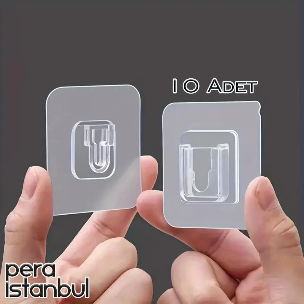Pera İstanbul 10 Adet Süper Güçlü Şeffaf Çerçeve Askısı Resim Mutfak Kancası Kendinden Yapışkanlı Şeffaf Yapışkan Banyo Askılık Fiyatı