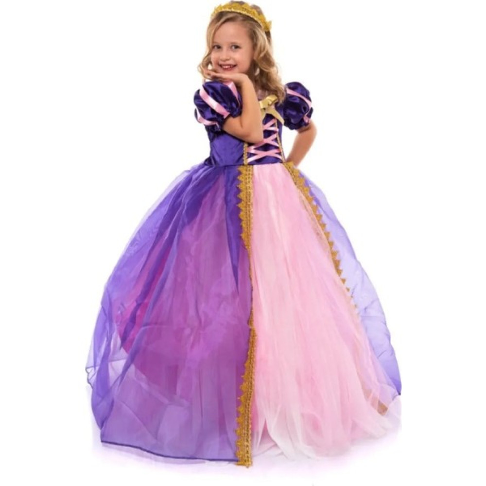 Pera Kozmetik Kostüm Rapunzel Kostümü - 5 - 6 Yaş - Mor - Pembe Oyuncak Fiyatı