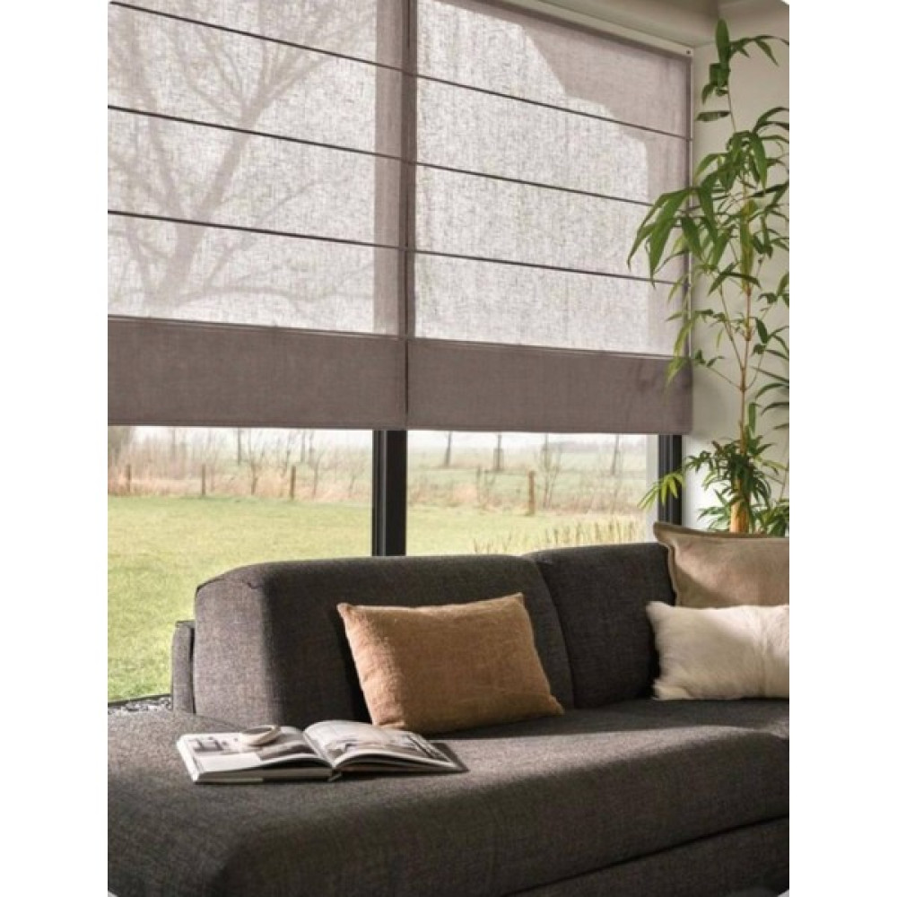 Pera Store Natural Keten Katlamalı Tül Perde - 50 x 50 cm - Açık Bej Stor Perde Fiyatı