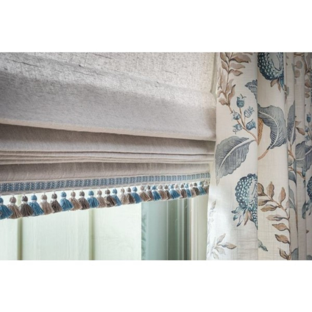 Pera Store Natural Keten Tül Saçaklı Katlamalı Perde - 50 x 50 cm - Bej Stor Perde Fiyatı