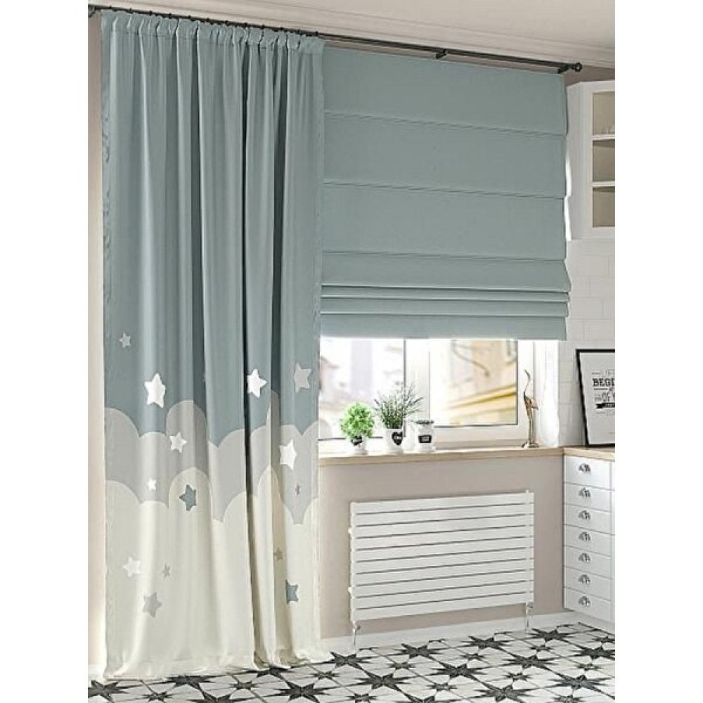 Pera Store Su Yeşili Fon Kumaşından Katlamalı Perde - 180 x 260 cm Stor Perde Fiyatı