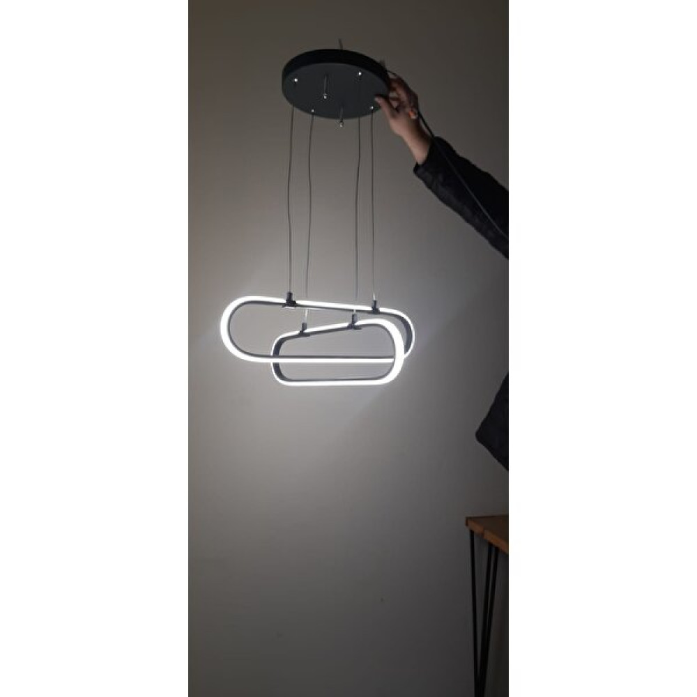 Pera Teknoloji Pera / Mini Elips 2'li LED Sarkıt Avize / 50 cm x 2 / Antrasit Kasa / 3 Renk Yanar / 3 Yıl Garanti Sarkıt Fiyatı