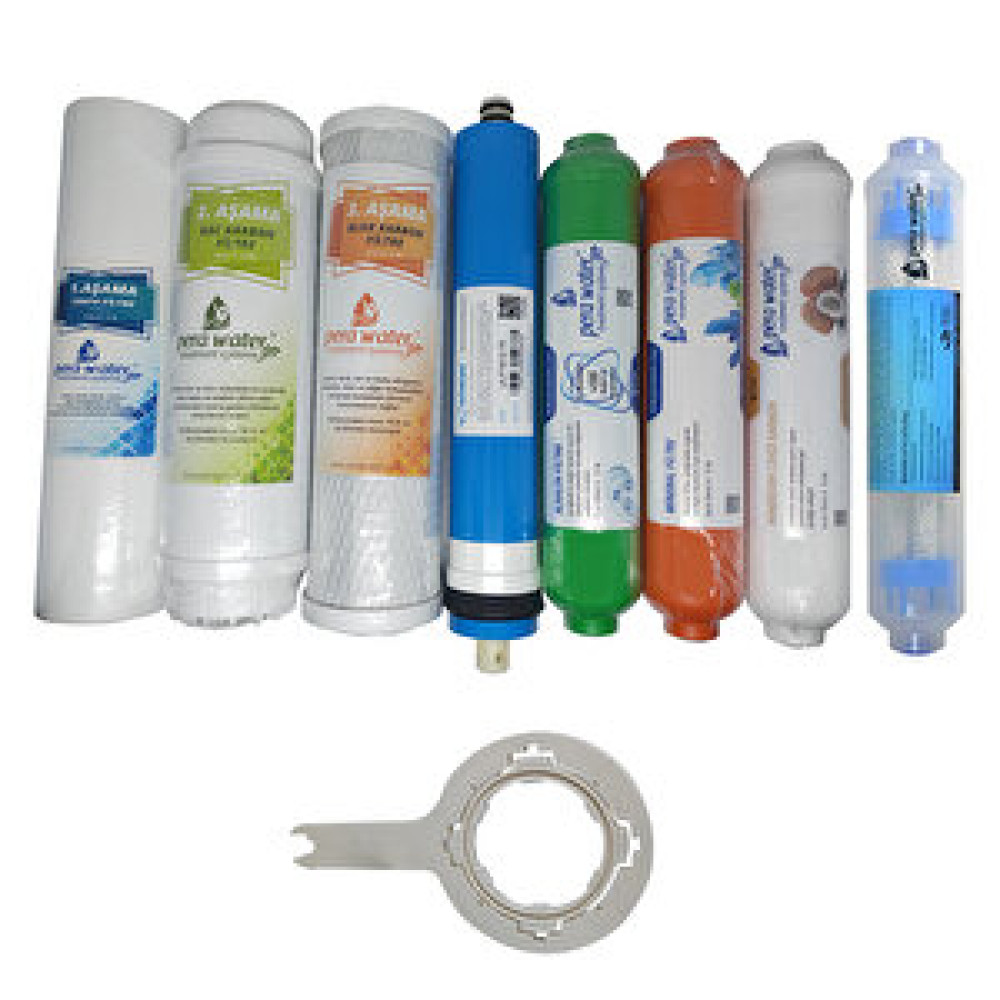 Pera Water  Açık Kasa Su Arıtma Cihazlarına Uygun Vontron Mebran 8'li Alkali + Mineral + Detox  Filtre Seti Açma Anahtarı Hediyeli Su Arıtma Cihazı Fiyatı