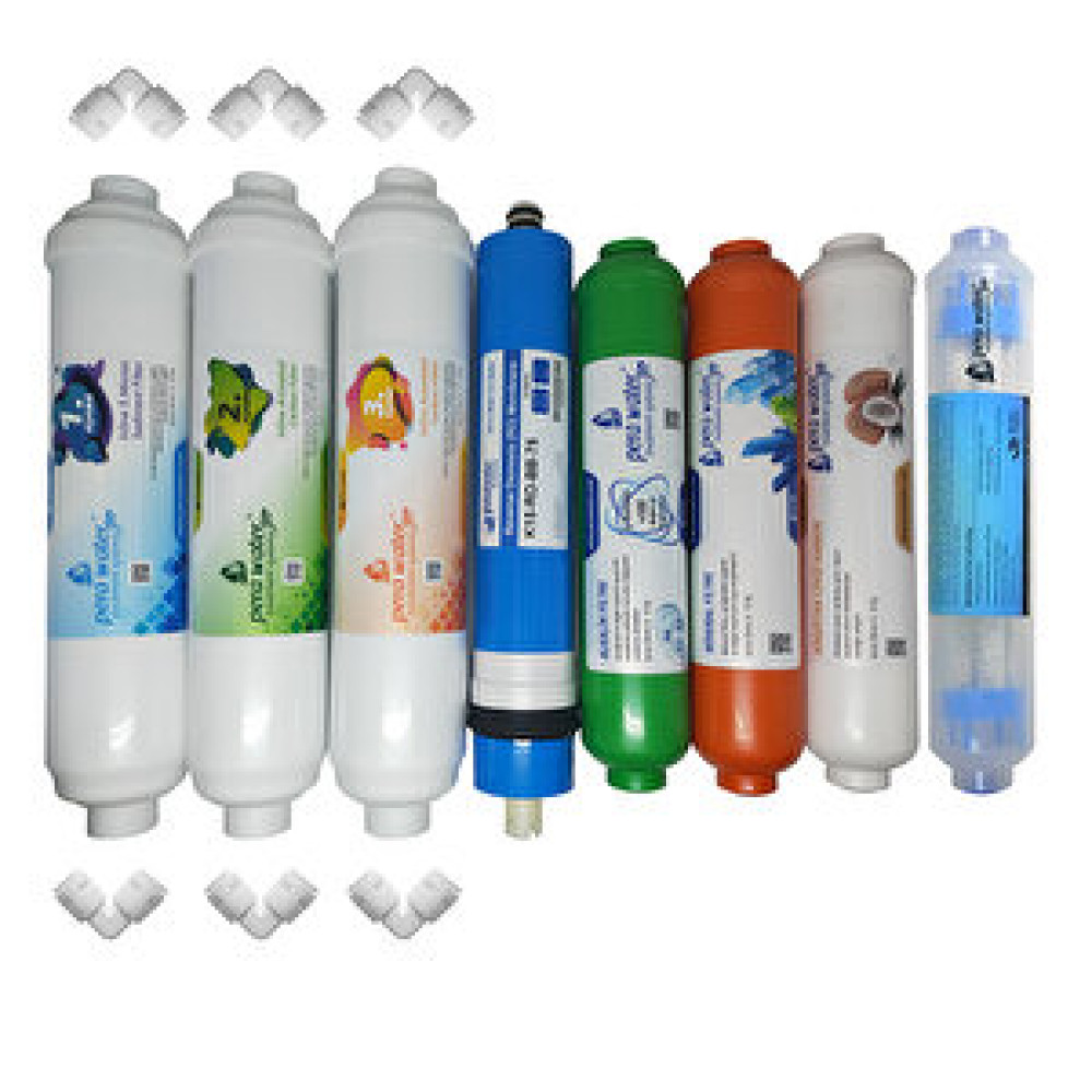 Pera Water  Kapalı Kasa Su Arıtma Cihazlarına Uygun Global Water Mebranlı  8'li Alkali + Mineral + Detox Filtre Seti Su Arıtma Cihazı Fiyatı