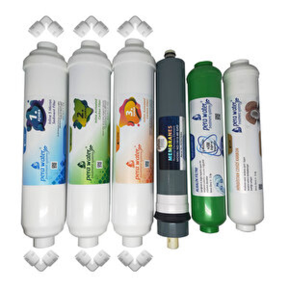 Pera Water  Kapalı Kasa Su Arıtma Cihazlarına Uygun Platinium 80 Gpd İnline  6'li Alkali Filtre Seti  Bağlantı Dirseği Hediyeli Alkali Filtre Su Arıtma Cihazı Fiyatı