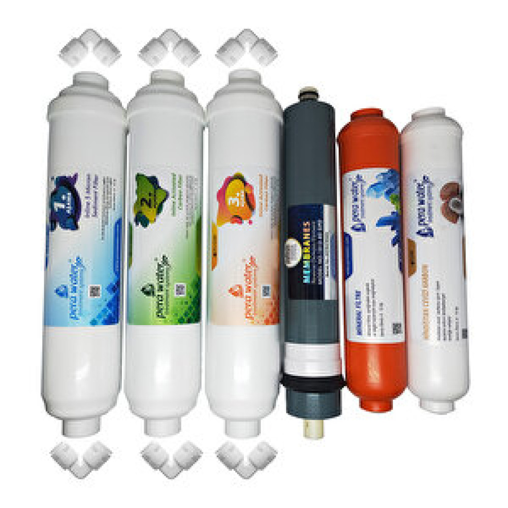 Pera Water  Kapalı Kasa Su Arıtma Cihazlarına Uygun Platinium 80 Gpd İnline  6'li Mineral Filtre Seti  Bağlantı Dirseği Hediyeli Mineral Filtre Su Arıtma Cihazı Fiyatı
