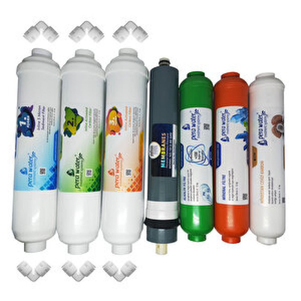 Pera Water  Kapalı Kasa Su Arıtma Cihazlarına Uygun Platinium 80 Gpd İnline  7'li Alkali + Mineral Filtre Seti  Bağlantı Dirseği Hediyeli Su Arıtma Cihazı Fiyatı