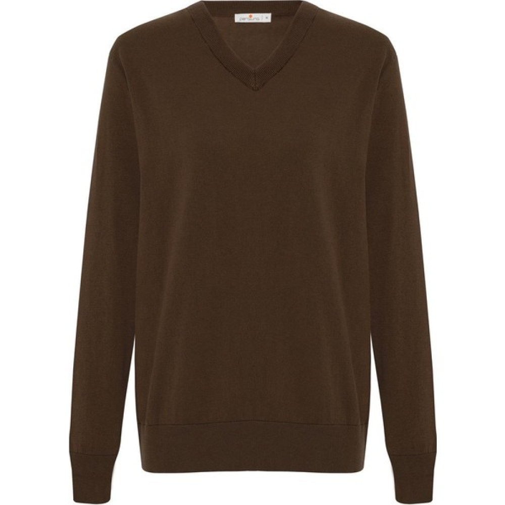 Peraluna Mateo V Neck Pullover Yumuşak Tuşeli Mevsimlik Erkek Triko Kazak - Kahve Erkek Kazak & Süveter & Triko Fiyatı