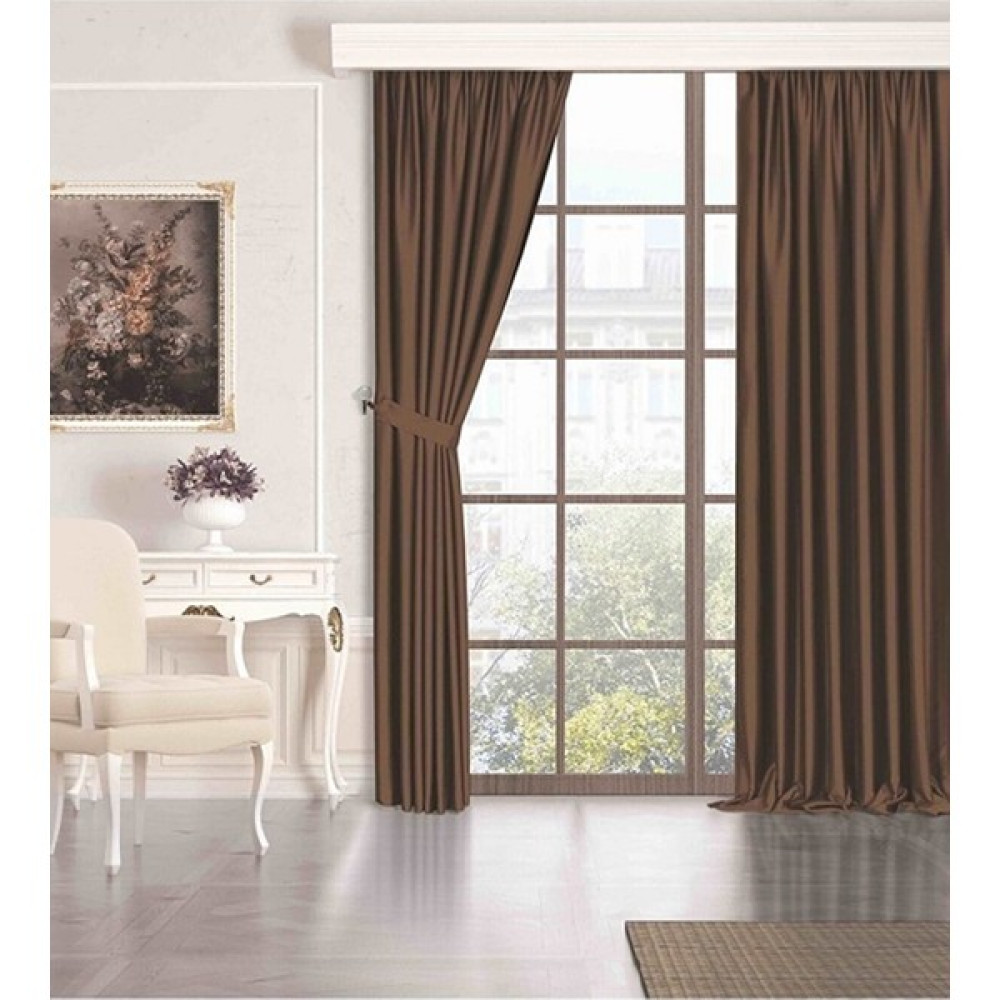 Perde Market Perdemarket Kahverengi Işık Geçirmez,karartma Perde - 100 x 260 cm Fon Perde Fiyatı