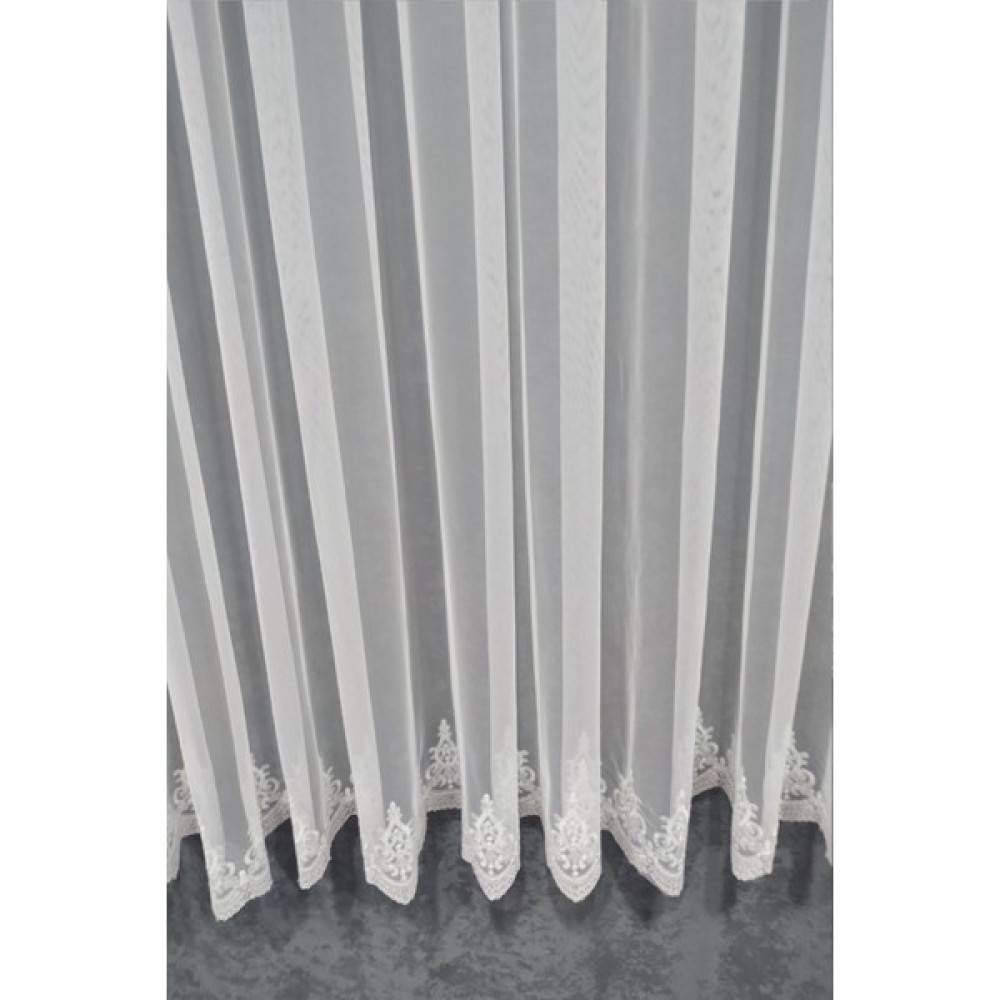 Perde Pendik Damask Ütü Istemez Salon ve Misafir Odalara Petek Üstü Grek Tül Perde Sık Pileli - 250 x 260 cm - Ekru Tül Perde Fiyatı