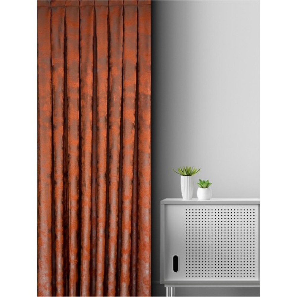 Perde Pendik Desenli Fon Perde Kiremit Tek Kanat Sık Pile 1/^3),sık Pile,fon,rustik,blackout,keten,pileli,karartma - 90 x 270 cm Fon Perde Fiyatı
