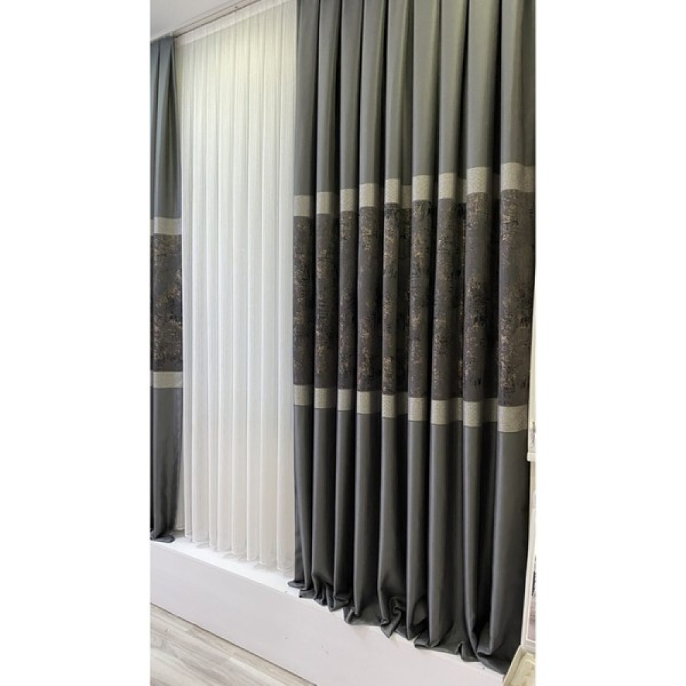 Perde Pendik Pano Fon Perde Füme Siyah (Tek Kanat) - Gri - 80 x 260 cm Fon Perde Fiyatı