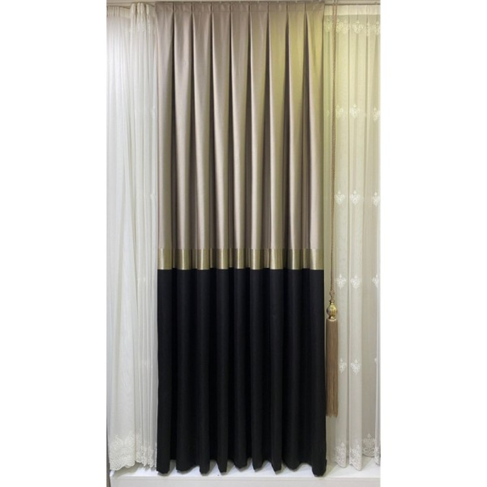Perde Pendik Pano Fon Perde Sütlü Kahve Siyah (Tek Kanat) - Kahverengi - 100 x 250 cm Fon Perde Fiyatı