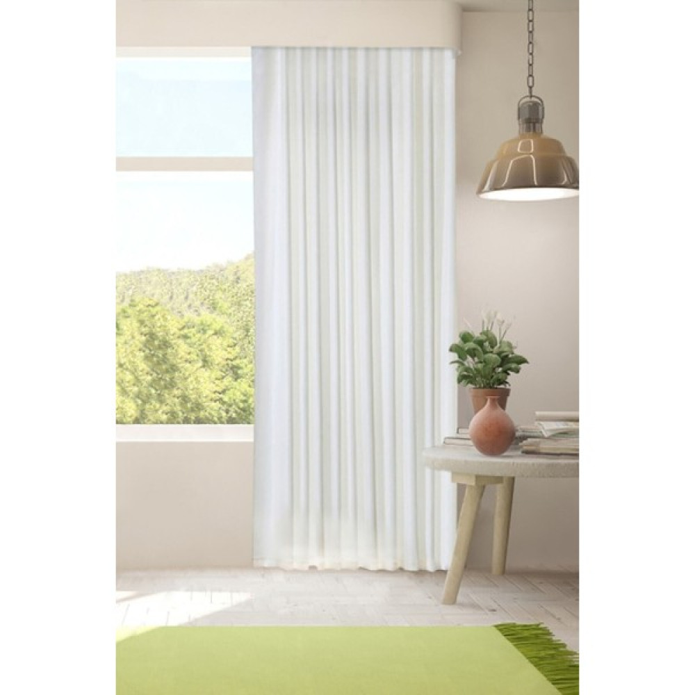 Perde Pendik Saten Güneşlik Beyaz - 200 x 260 cm - Krem Güneşlik Fiyatı