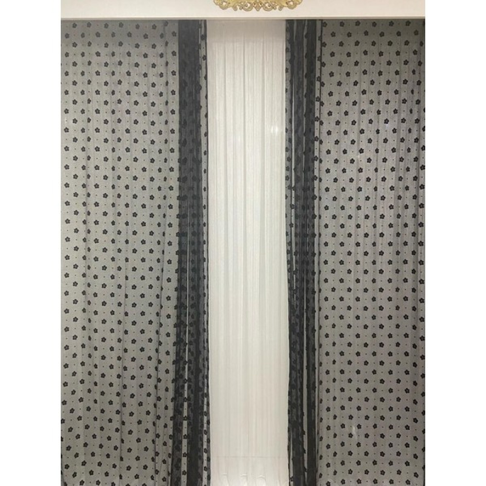 Perdefon Tül Fon Perde Pilesiz 140X260 2 Adet - 140 x 260 cm - Siyah Tül Perde Fiyatı
